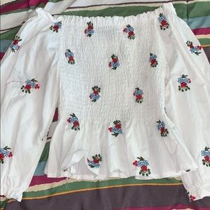 Off The Shoulder Smocked Top